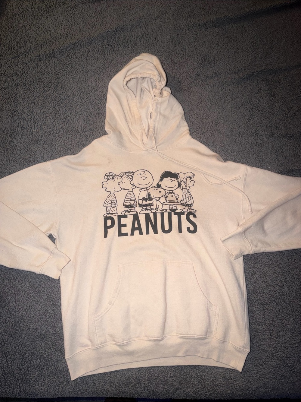 Peanuts Graphic Cream Hoodie Sweatshirt
